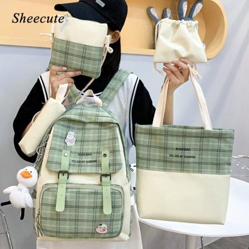 5 Pcs/set Student Backpack Children School Bags for Teenager Boys and Girls Backpack Waterproof Kids Book Bag Travel Backpacks