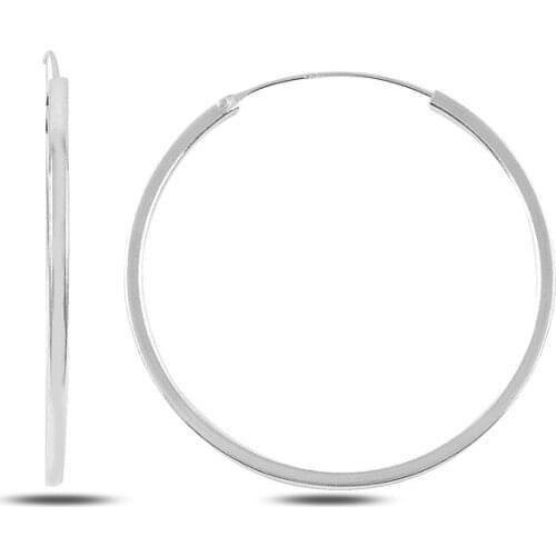 Silver 925 Sterling 35mm Simple Ring Earrings