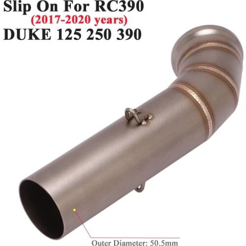 Slip On For RC390 DUKE 125 200 250 390 RC250 2017 - 2020 2021 Motorcycle Exhaust Escape Moidfy Connection Middle Link Pipe 51mm