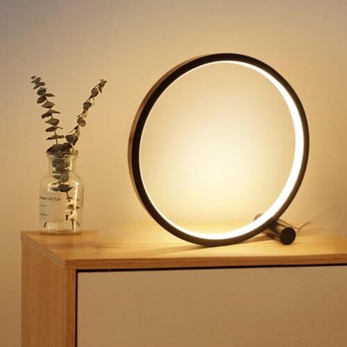 Modern LED Table Lamp For Bedroom USB Nordic Simple Circular Desk Lamp For Living Room Bedside Lamp Desk Lamp Home Decor