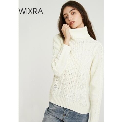 Wixra Must Have Solid Sweaters 2019 Autumn Winter Female Turtleneck Warm Basic Slim Knitted Sweater Pullovers Womens Jumpers