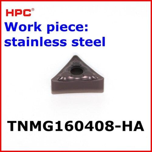 10 pcs of TNMG160404/08-HA for stainless turning carbide inserts carbide cutter for turning tool boring bar