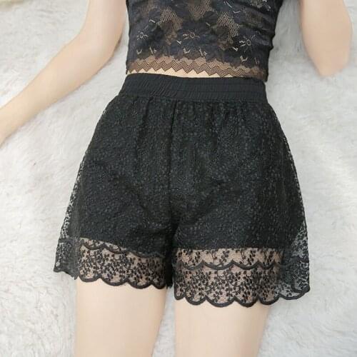 Lace Embroidered Women Safety Short Pants Vintage Mesh Underpants Breathable Lined With Three-point Pant Anti Emptied Underwear