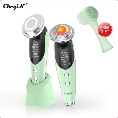 CkeyiN Anti Aging Facial Massager 7 In 1 EMS Facial LED Light Hot Ultrasonic Face Lifting Skin Tightening Beauty Rejuvenation 50