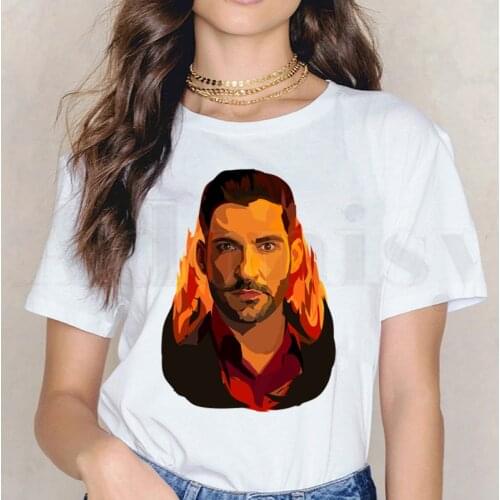 Devil Lucifer Harajuku 90S Morningstar Vintage Short Sleeve Female Tops Tees Harajuku VintageT Shirts Womens T-shirt