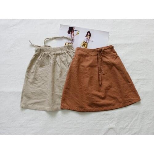 2 3 4 5 6 7 Years Toddler Girls Skirts Casual Cotton and Linen Lace Skirt for Girls Summer 2020 Baby Kids Skirts New Arrival