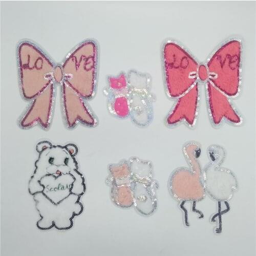 Iron Patch Sequins Clothing Hot Sticker Bowknot Badge Patch DIY Appliqué Cloth Applique Decorative Clothes Patches Accessories