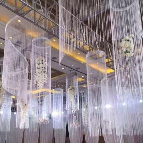 1x2m Home Layout Curtain Shiny Tassel Flash Silver Line String Tassel MultiColor Curtain Window Divider Wedding Decoration Props