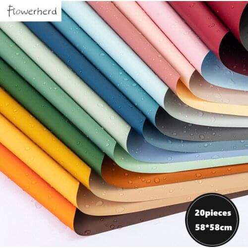20pieces/lot 58*58cm Flower Bouquet Wrapping Paper Craft Paper DIY Double Side Two-color Waterproof Gift Packaging Paper Thicken