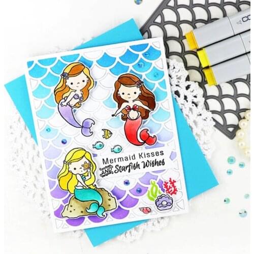 3/pcsMermaid Cartoon Character stamps And Dies for Scrapbooking DIY Paper Gift Cards Craft Making Decor Cutting Dies