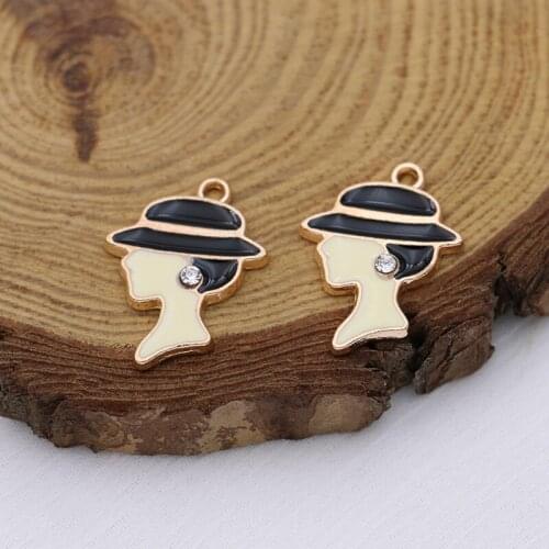 5PCS Gold Color Enamel Fashion Women Charms Pendant for Bracelet Necklace Jewelry Making Earrings DIY Handmade Craft