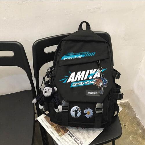 Arknights Amiya Cosplay Unisex Students School Backpack Teenagers Shoulder Bags Laptop Travel Rucksack Fashion Outdoor Gifts