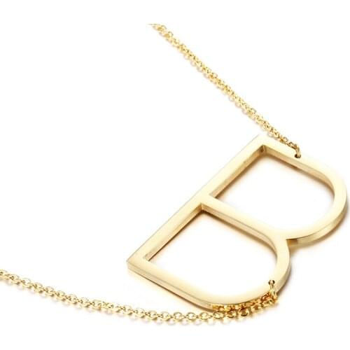 Large Gold Color Letter Pendant Necklace for Women Christmas Friends Party Gifts A B C L M Alphabet Charms Choker Dropshipping