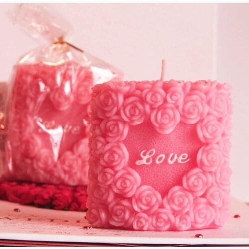 Flower Pillar Candle Mold Rose Heart Silicone Mold Soap Making Candle Making Handmade Wedding Gift Soap Mould Decoration Tool