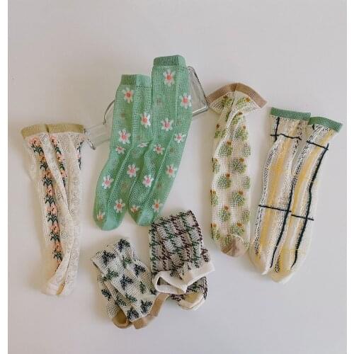Kids Summer Cotton Knee High Socks With Print Children Toddler Girls Boys Funny Mesh Cute Anime Tube Long Sock Baby Accessories