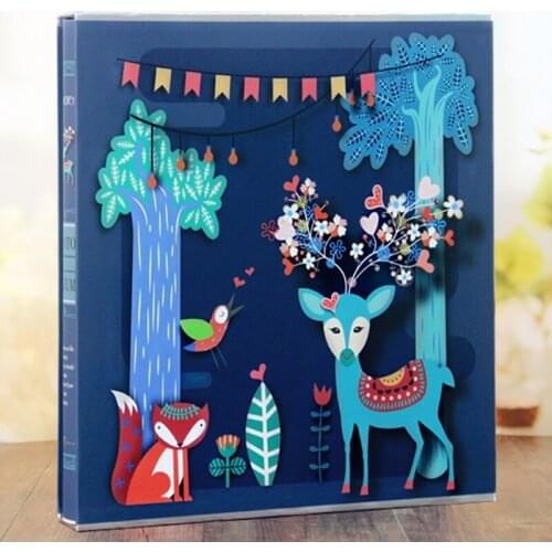 400 Sheets Photo Album with Gift Box General Interleaf Type Children Photo Album Transparent PVC Pages for 5 6 7 8 Inch Picture