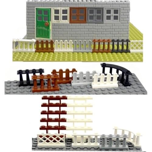 City Accessories Building Blocks House Door Window Fence MOC Friends Stairs Ladder Castle Garden plants Parts Bricks Toy for kid