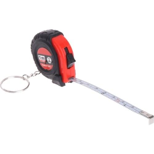 Mini Tape Measure With Key Chain Plastic Portable 1m Retractable Ruler cm/Inch