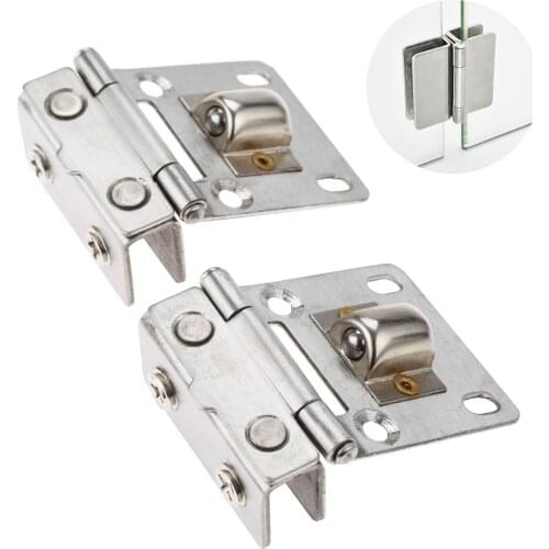 90Degree Wall Mount Glass Door Hinge Glass Clamp Stainless Steel Durable Cabinet Door Hinge Bathroom Furniture Cupboard