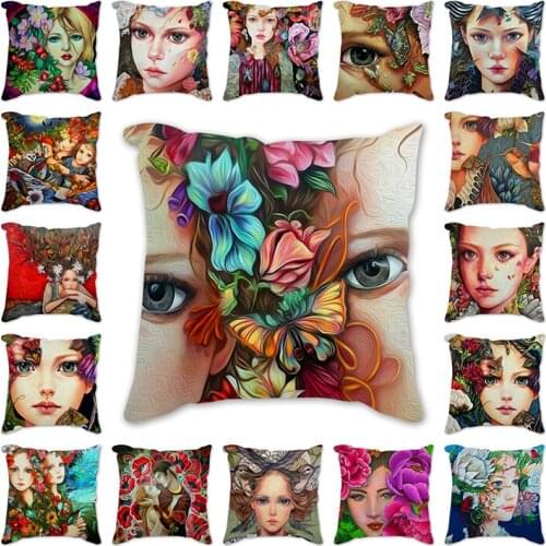 Cushion Covers Popular Portrait beautiful beauty girl Decorative Cushion Cover Garden Bedroom Throw Pillow Cases 45x45cm