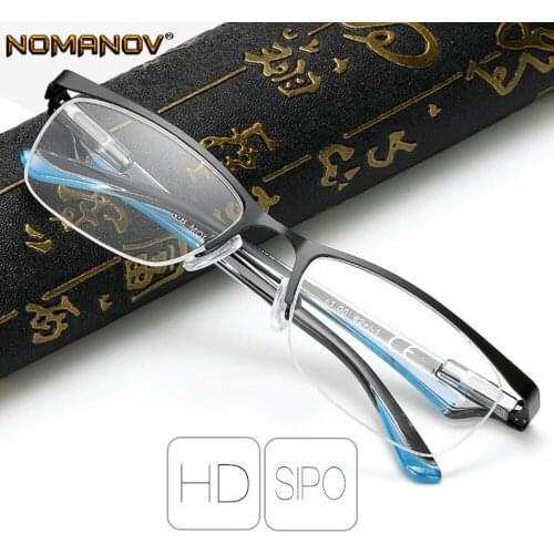 Fashion Half-rim Spring Hinge Ultralight Comfortable Anti-fatigue Men Women Reading Glasses +0.75 +1.25 +1.5 +2.00 +1.75 TO +4