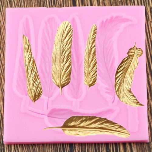 Feathers Chocolate DIY Fondant Cake Decorating Tools Lace Border Silicone Mold Kitchen Baking Utensils