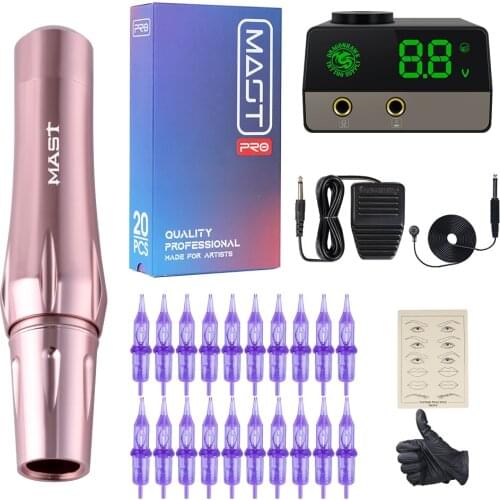 Professional Eyebrow Lips Permanen Makeup Kit Rotary Compatible All Standard Cartridges Tattoo Machine Gun Quiet and Stable