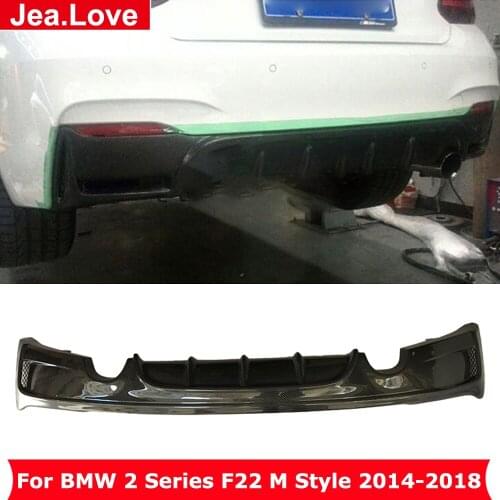 Real Carbon Fiber Rear Bumper Lip Diffuser Car Body Modification Kits Part For BMW 2 Series F22 M Style M235i M240i 2014-2018