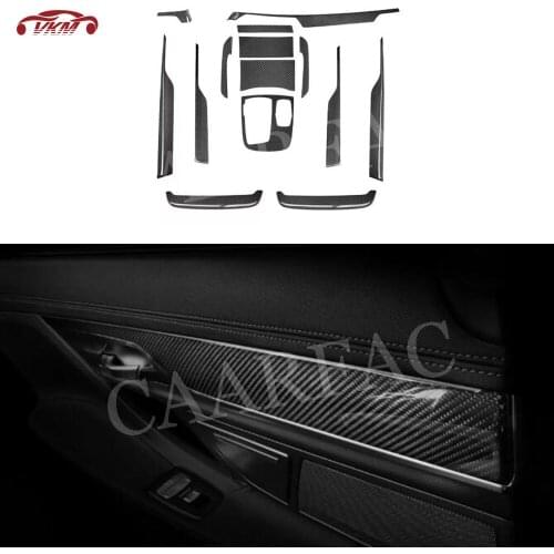 Real Carbon Fiber Interior Decoration Dashboard Cover Trim Central Console Stickers for BMW 7 Series G11 M760 2016-2019