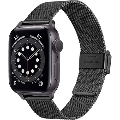 Milanese Strap For Apple Watch 6 5 4 38mm 42mm 40mm 44mm Stainless Steel Metal Replacement Bracelet Band for iwatch 1 2 3 SE