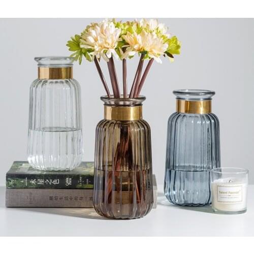 Nordic Light Luxury Glass Vase Decoration Living Room Home Decoration Dining Table Dried Flower Vase
