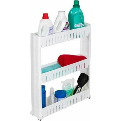 Interspace Storage Rack Gap Shelf Pulley Mobile Kitchen Toilet Gap Rack Bathroom Storage Rack Fridge Side Seam Finish Rack HWC