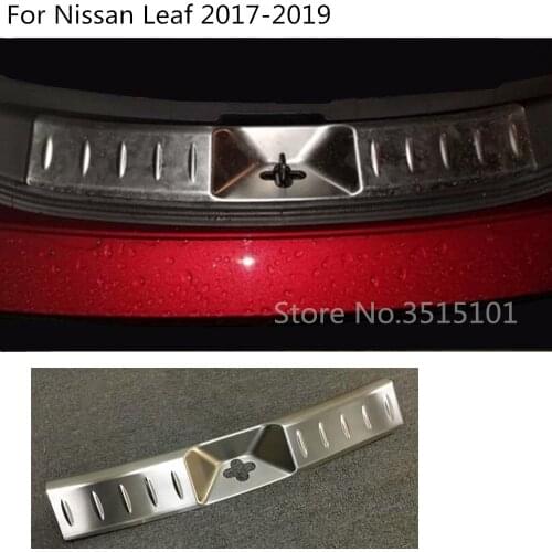 Car Inner Inside Rear Back Bumper Trim Protect Stainless Steel Scuff Sill Trunk Plate Pedal For Nissan Leaf 2017 2018 2019 2020