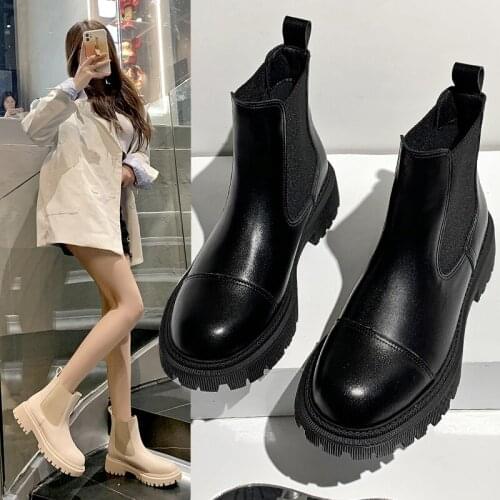 Boots Round Toe Rock Shoes Woman Boots-Women Luxury Designer Mid Calf Mid-Calf Low 2021 Med Ladies Rubber Fashion Solid Flock E