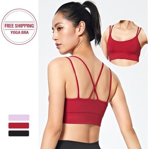 Women Sports Bra Tops Solid Padded Fitness Yoga Running Cropped Top Women SportsWear Gym Solid Tank Tops Athletic Push Up Bras