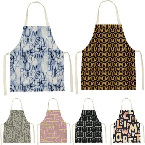 1 Pcs Letter Pattern Character Printing Sleeveless Apron ChildrenS Home MenS And WomenS Anti-Fouling Apron Kitchen Waist Bib