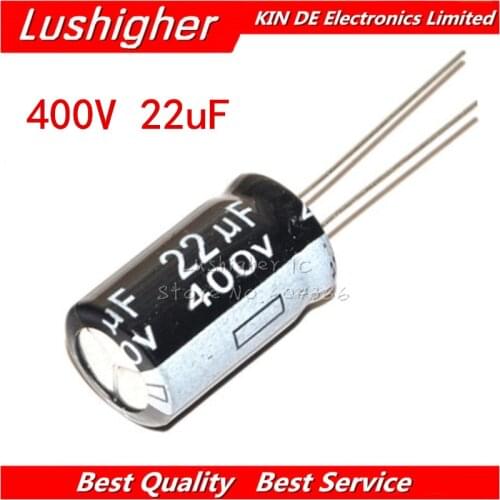 10PCS 400V22UF 13*20mm 22UF 400V 13x20 mm Aluminum Electrolytic Capacitor DIP