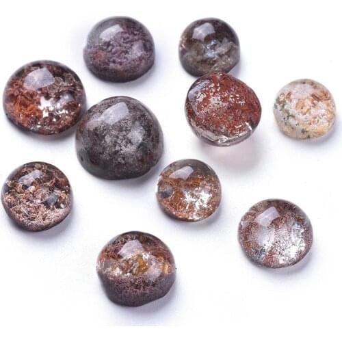 10PCS Natural Quartz Cabochons Oval Half Round/Dome Garden Quartz Gemstone Cabochons for Jewelry Making