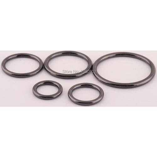 10pcs/lot inner diameter 15/24/30/35/40mm Black Color O ring Bag Belt Garment Rings Diy Accessories