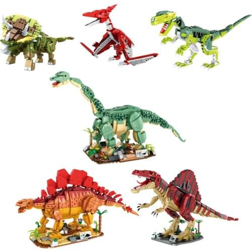 2021 Jurassic Dinosaur World Park Spinosaurus Triceratops Brachiosaurus Figures Building Block MOC Model DIY Bricks Toys Gifts