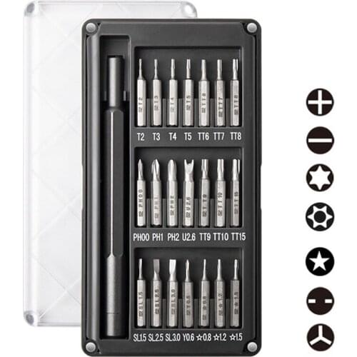 22pcs Magnetic Precision Electronics Screwdriver Set DIY Repair Disassemble Tool Accessories for Mobile Phone Laptop Watch