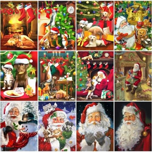 5D Diamond Painting Cartoon Full Square/Round Diamond Embroidery Christmas Cross Stitch Kit Picture of Rhinestones Wall Art