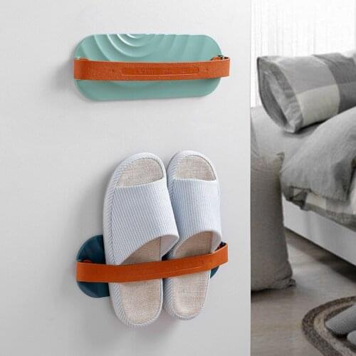 Home Accessories Wall Mounted Shoes Rack Strong Self Adhesive Slipper Holder Rack Decorative Hanging Towel Racks For Room Door