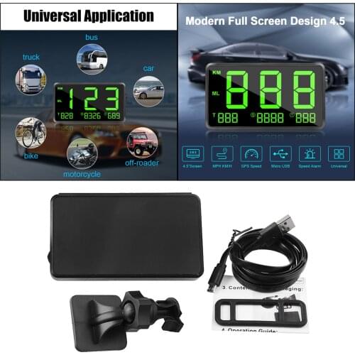 GPS Speedometer Car Hud Head Up Display Over-speed Warning Compatible with All Cars, Trucks, Bikes, & Motorcycles