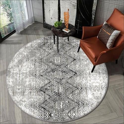 White grey Modern living room carpet kitchen round carpet room carpet black grey shapes anti allergic high quality Free Shipping
