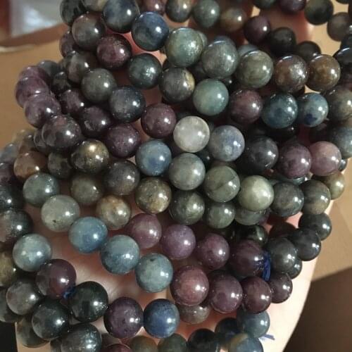 Approx7-7.8mm natural rarely multi-color sapphire ruby bracelet gemstone mix color ruby sapphire bracelet colorful sapphire