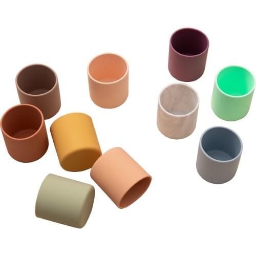 16 Colors Baby Learning To Drink Cup Baby Drinking Training Water silicone Cup BPA Free Food Grade Heat-Resistant silicone Cups