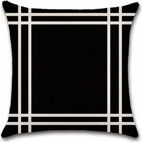 Black beige geometric pattern Cushion Cover Decoration Home sofa chair shop seat living room gift friend present pillowcase