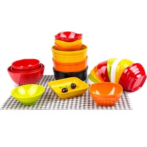 A5 Colorful Melamine Plastic Bowl Tableware Seasoning Bowl Soup Bowl Household Rice Bowl