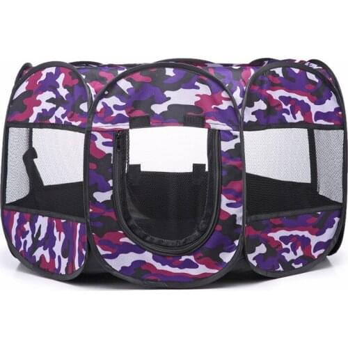 Drop New Arrival Camouflage Outdoors For Dogs Pet House Breathable Portable Dog Tent Indoor Foldable Dog House Octagon Pet Fence